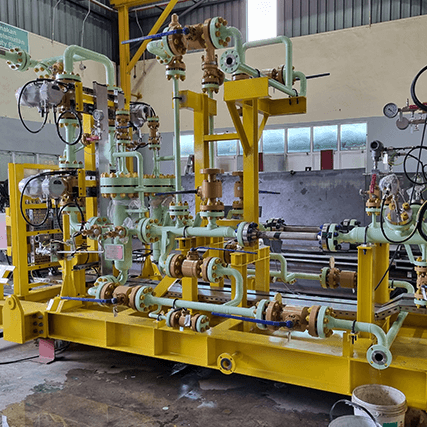 Process skid system with chart recorder